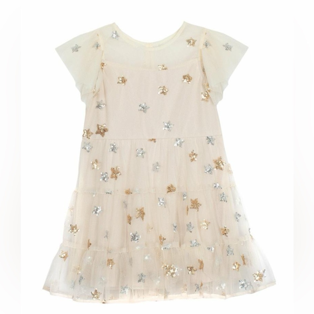 Isobella & Chloe Girls Starry Sequin Dress